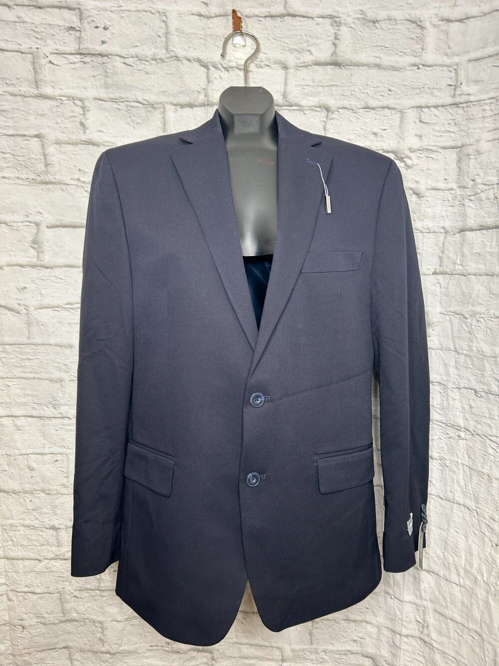 Michael Kors Mens Classic fit Suit Jacket Blazer 40 R Navy Blue Solid Stretch